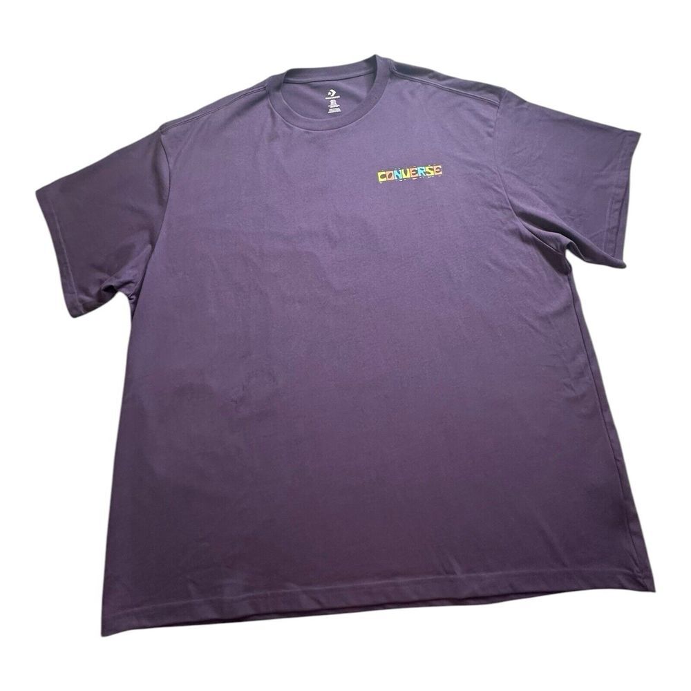 Vintage Style 90s Converse Summer Purple Floral  100%‎ Cotton Men's XL T-shirt